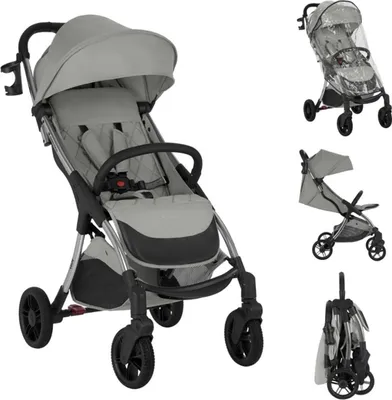 Produktbild von Kikkaboo Kinderwagen Buggy Cloe bis 22 kg Aluminiumrahmen faltbar Getränkehalter grau/hellgrau