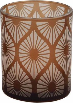 Fink Calana  Windlicht  Glas  braun  Höhe 12 cm  Durchmesser 10 cm 115167