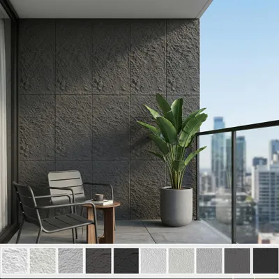 Produktbild von LZQ Wandpaneele Steinoptik 3D Polyurethan3 Stück 120x60 cm 0,72 m² Bruchstein Felsen Wandverkleidung Steinplatten Wanddeko InnenbereichSchwarz