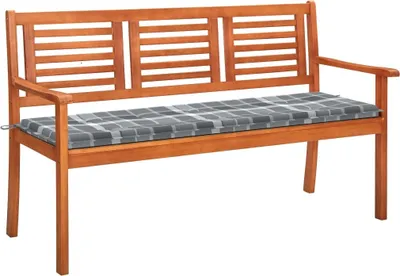 Produktbild von 3-Sitzer-Gartenbank mit Auflage 150 cm Massivholz Eukalyptus