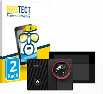 Produktbild von 2x Für Akaso EK7000 Pro Schutzfolie BROTECT Displayschutz Display Schutz Folie Klar Transparent