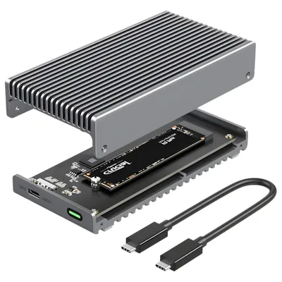 Produktbild von iMounts USB4.0 NVMe SSD Gehäuse – Externes M.2 Festplattengehäuse bis 8TB, 40 Gbit/s, kompatibel mit Thunderbolt 3/4 & MacBook M1–M4, Aluminium