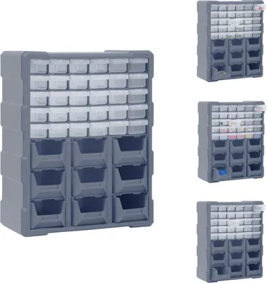 Obrázek produktu pro vidaXL Vícezásuvkový organizér s 39 zásuvkami 38x16x47 cm - Boxy na nářadí