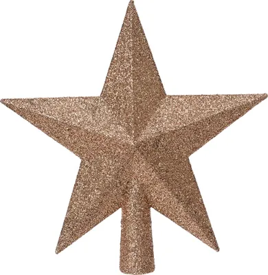 Produktbild von Christbaumspitze Stern mit Glitzer 19cm Kunststoff - Prickelndrosa