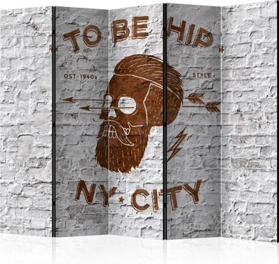 Produktbild von 5-teiliger Einseitiger Vlies Paravent - TO BE HIP II 225x172 cm Street art m-B-0011-z-c