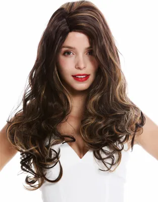 Produktbild von WIG ME UP Perücke lang Mittelscheitel gelockt braun blond gesträhnt GFW2934-6+26