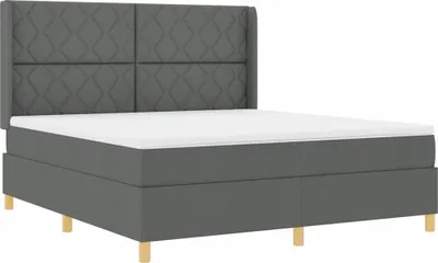 Immagine prodotto di vidaXL Letto a molle con materasso grigio scuro 180 x 200 cm in tessuto