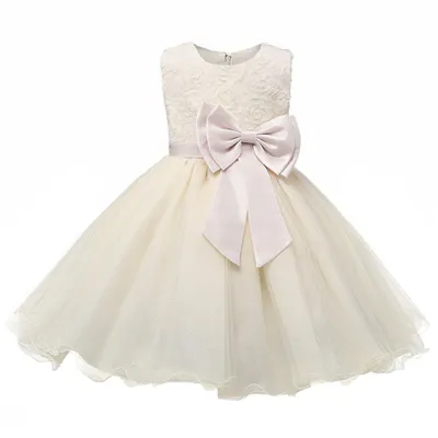 Produktbild von Abendkleid mit Schleife und Blumen - Beige