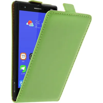 Produktbild von PhoneNatic Kunst-Lederhülle kompatibel mit ZTE Star 2 - Flip-Case grün + 2 Schutzfolien