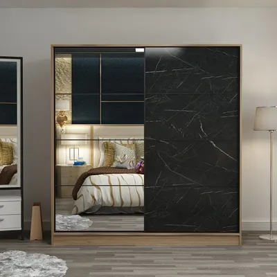 Obrázek produktu pro Skye Decor, Kale - 7168, Kleiderschrank, Dore, 100 % MELAMINBESCHICHICHTETETETETE SPANPLATTEN, 220 x 52 x 210 cm