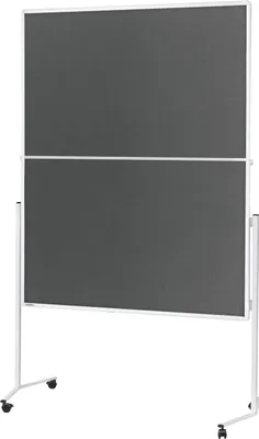 Produktbild von Magnetoplan Moderationstafeln klappbar mit weißer Alurahmen - Mobil - 120x150cm - Grau