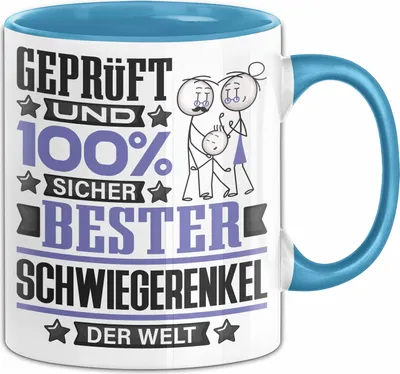 Produktbild von Schwiegerenkel Geschenk Lustiger Spruch für Schwiegerenkel Geschenkidee Bester Schwiegerenkel Der Welt (Blau)