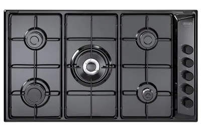 Image de De'Longhi FLN 59 DD Table de cuisson noire encastrable 86 cm gaz 5 brûleurs