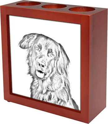 Produktbild von Hovawart - Stifthalter mit Hund, Schreibtischorganizer mit Aufdruck, personalisierte Schreibtischdekoration der Marke Art-Dog