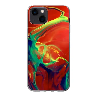 Produktbild von MuchoWow® Handyhülle Schutzhülle Hülle für iPhone 13 mini Kunst - Tinte - Farben - Psychedelisch Silikon Softcase Handy Hülle - Softcase