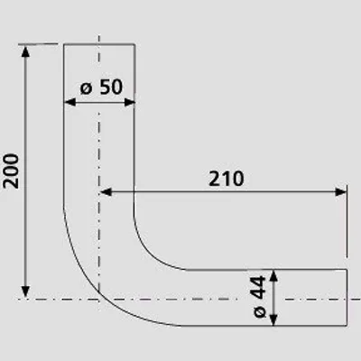 Produktbild von SANIT 02.168.01..0000 Spülbogen d:50x44 200x210mm weiß