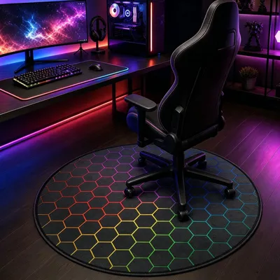 Image de Solidchoice - Tapis de sol pour chaise de gaming, 119,5 cm - Tapis antidérapant pour bureau et gaming