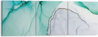 Produktbild von Bild auf Leinwand - Leinwandbild - 3 Teile - Abstraktion Marmor Türkis - 150x50cm - Wand Bild - Wanddeko - Wandbilder - Leinwanddruck - Bilder - Wanddekoration - Leinwand bilder - CA150x50-4553