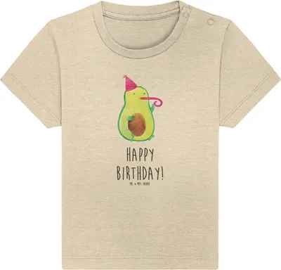 Produktbild von Mr. & Mrs. Panda  T-Shirt Avocado Geburtstag 24. - 36. Monat - Natural Raw - Geschenk, Happy Birthday, Party, Feier, Baumwolle Baby Shirt, Babyshirt, Alles Gute