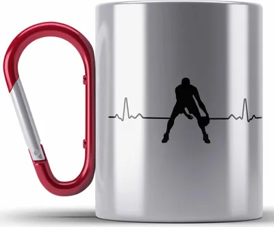 Produktbild von Trendation - Basketball Edelstahl Tasse Karabiner Geschenk Basketballspieler Coach Trainer Geschenkidee Lustige Edelstahl Tasse Karabiner Basketballer Jungs Jungen (Rot)