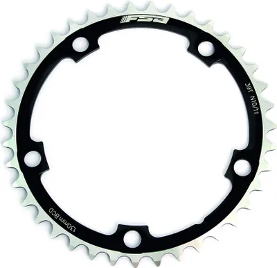Produktbild von FSA Kettenblatt Road Alloy 5-Arm 2x 130 mm x 39 T Schwarz/silber - präzises S...