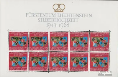 Produktbild von Briefmarken Liechtenstein 1968 Mi 496Klb Kleinbogen (kompl.Ausg.) postfrisch Sondermarken