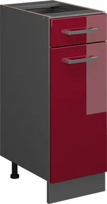 Produktbild von Küchenunterschrank Vicco R-Line Rot Hochglanz 30 cm ohne Arbeitsplatte, Model 37815