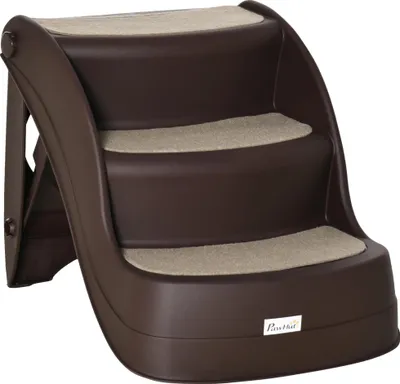 Image de Escalier pour chien, design pliable, tapis antidérapants, dimensions : 49 cm x 38 cm x 38 cm, capacité de charge : jusqu'à 50 kg, convient aux chiens de petite et moyenne taille