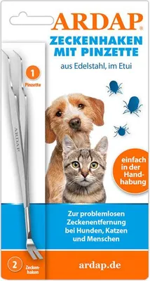Produktbild von Ardap Zeckenhaken mit Pinzette aus Edelstahl 1 St