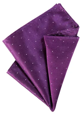 Produktbild von DonDon Herren Hanky 25 x 25 cm edles Einstecktuch für feierliche und besondere Anlässe lila mit silbernen Punkten