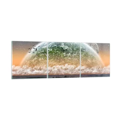 Produktbild von Bilder auf glas - Abstraktion Planet Erde Globus - 90x30cm - Glasbilder - Wandbilder - Kunstdruck - zum Aufhängen bereit - Wanddekoration aus Glas - Glas Bilder - Wandbild auf Glas - GCA90x30-0353