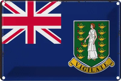 Produktbild von vianmo Blechschild 12x18 cm Britischen Jungferninseln Flagge Fahne Wappen
