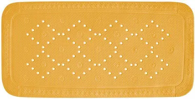 Produktbild von Spirella Duschmatte Badematte Badewannenmatte Badewanneneinlage antibakteriell rutschfest mit Saugnäpfen - Alaska Orange - ca. 36 x 91 cm