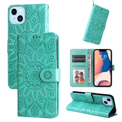 Immagine prodotto di Custodia König Design compatibile con Apple iPhone 14, realizzata in ecopelle, per smartphone - Custodia verde