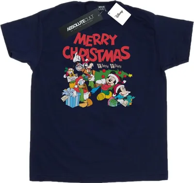 Produktbild von Disney - "Mickey Mouse And FriendsWinter Wishes" T-Shirt für Herren BI41211 (S) (Marineblau)