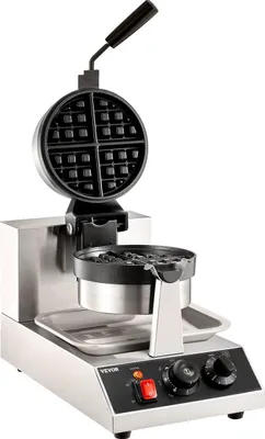 Obrázek produktu pro Komerční kulatá vaflovačka 1300 W, otočná, nepřilnavá, 220 V