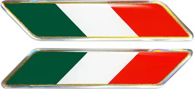 Image de Stickers 3D Drapeau Italie oblique HQ, droite et gauche