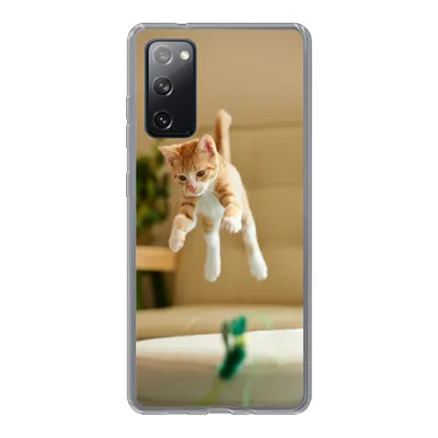 Produktbild von MuchoWow® Handyhülle Schutzhülle Hülle für Samsung Galaxy S20 FE Katze - Springen - Spielzeug Silikon Softcase Handy Hülle - Abdeckung