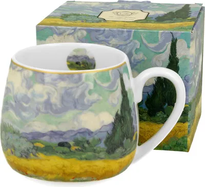 Produktbild von DUO ART GALLERY Fassbecher 430 ml WHEAT FIELD inspired by Van Gogh, New Bone China Porzellan