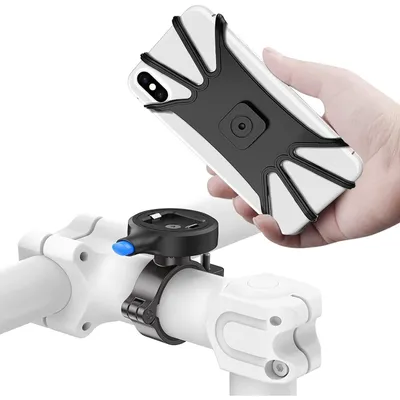 Immagine prodotto di Supporto metallico per smartphone da montare sulla bicicletta, compatibile con telefoni da 4,7 a 6,5 pollici, adatto a manubri da 19 a 35 mm