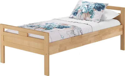 Produktbild von Massivholzbett Seniorenbett Buche natur 100x200 Einzelbett Hohes Bett Zubehör wählbar V-60.74-10ohne Zubehör