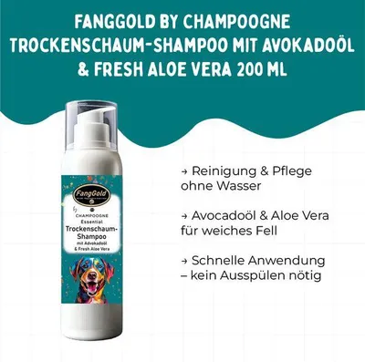 Produktbild von FangGold by CHAMPOOGNE Trockenschaum-Shampoo mit Avokadoöl & Fresh Aloe Vera 200 ml