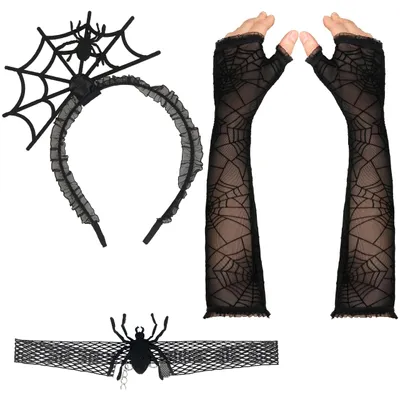 Productafbeelding van Solidchoice - Halloween Spinnenaccessoires, 3 Stuks voor Feestdecoratie