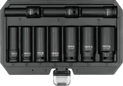 Produktbild von YATO 1/2" langer Schlagschrauber-Steckschlüsselsatz 10-teilig (YT-10557)