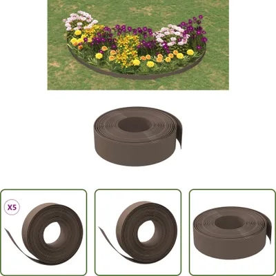 Produktbild von The Living Store Rasenkanten 5 Stk. Braun 10 m 15 cm Polyethylen