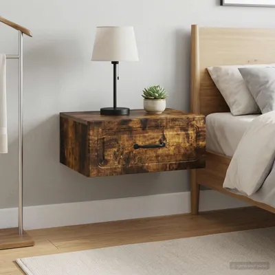 Immagine prodotto di Maison Exclusive - Comodino da parete, set da 2 pezzi, in legno di rovere affumicato