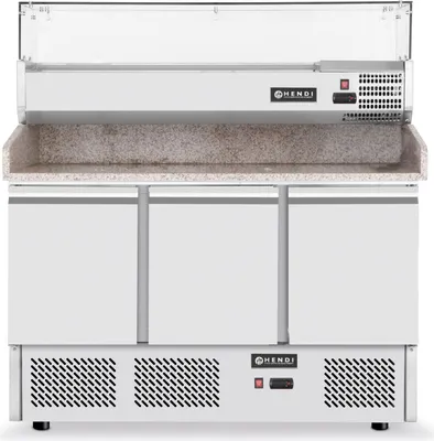 Produktbild von HENDI Pizza saladette dreitürig 1400x700x1445 mm 230V 300+170W
