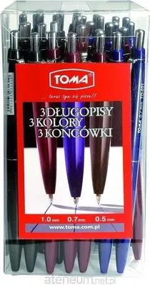 Zdjęcie produktu dla Długopis automatyczny mix (30szt) TOMA