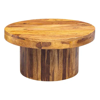Produktbild von WOHNLING Couchtisch 60x30x60 cm Sheesham Massivholz Sofatisch Design Wohnzimmertisch Rund Stubentisch Kaffeetisch Braun Tisch Wohnzimmer