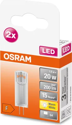 Immagine prodotto di Osram 4058075449800 Lampadina LED Bianco caldo 2700 K 1,8 W G4 F
